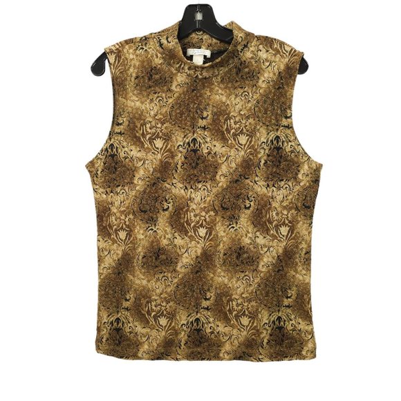 Christopher And Banks Floral Tapestry Pullover Top Women L Stretchy USA Made NEW - Picture 1 of 10